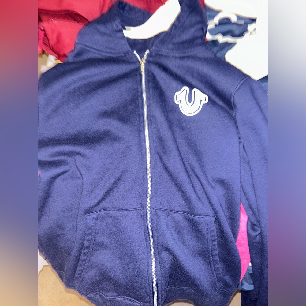 True religion zip up navy blue
